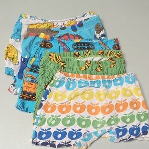 Smafolk Kids Cotton Boxer Briefs - Multicolor Apple & Dino Prints - 8 Years